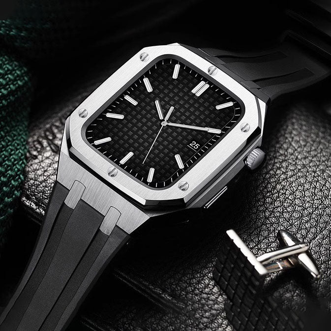 AP6006 Series - Silicone Band Steel Armor Apple Watch Case