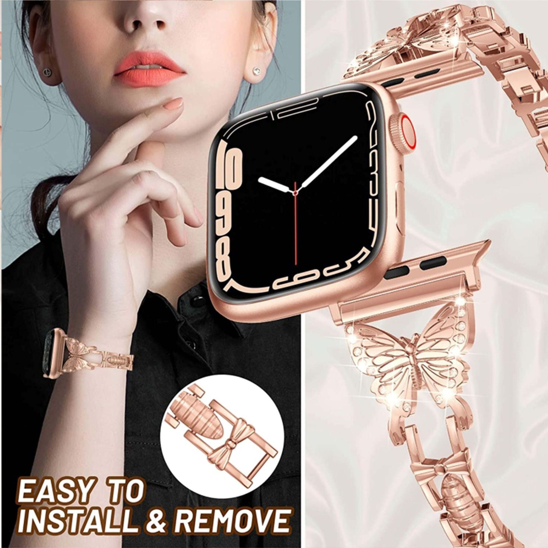Butterfly Bling Link Bracelet for Apple Watch