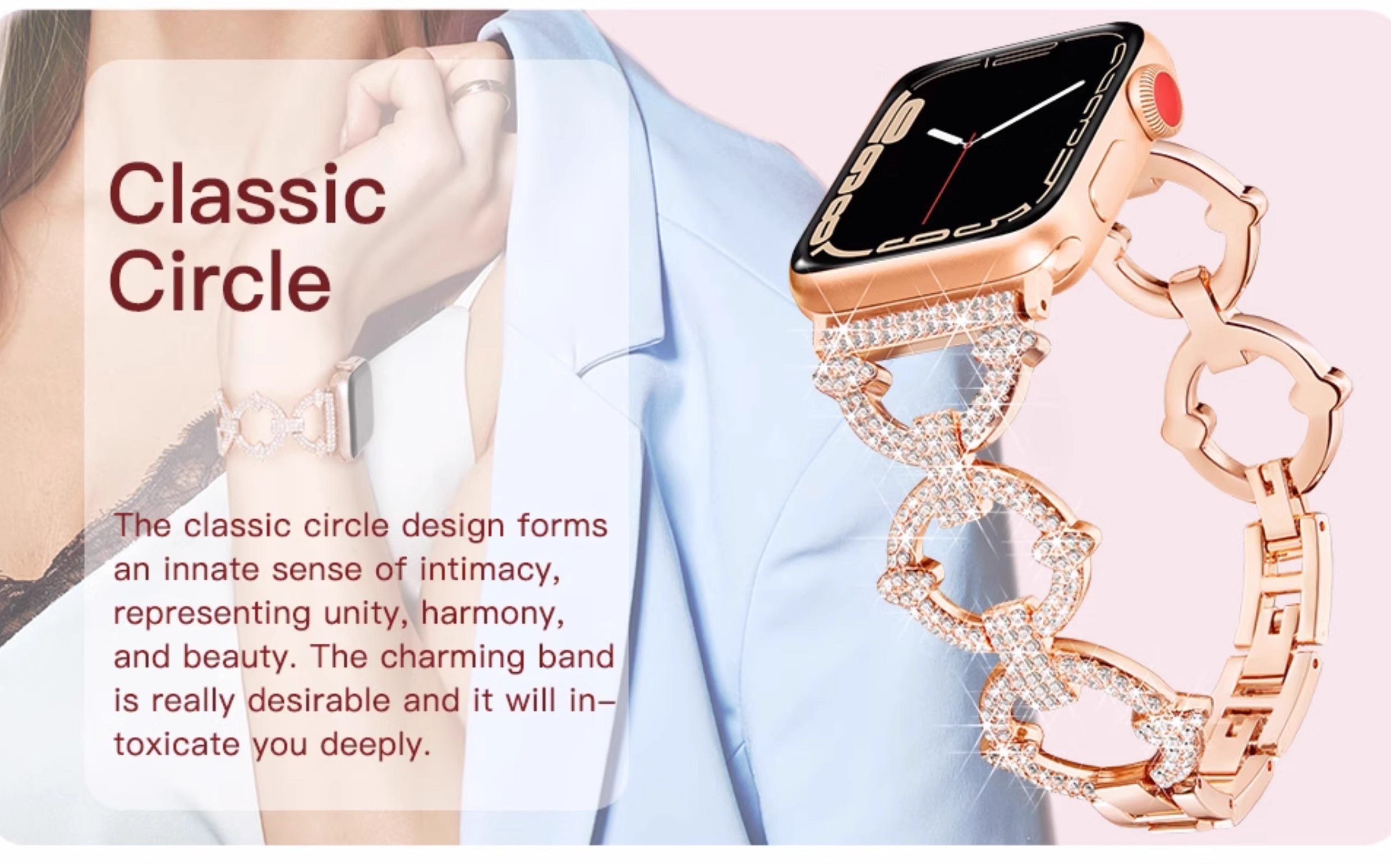 Bling Diamond Link Bracelet For Apple Watch