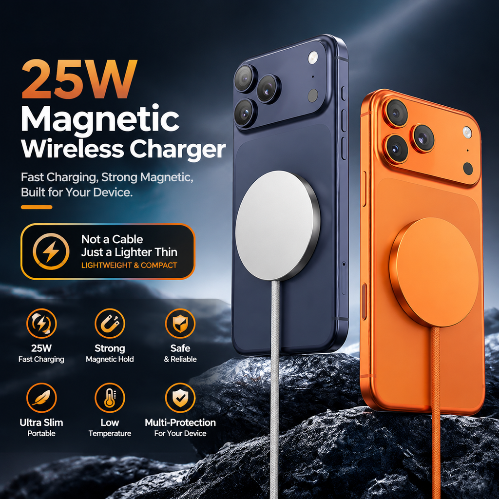 25W Qi2 Magnetic Wireless Charger