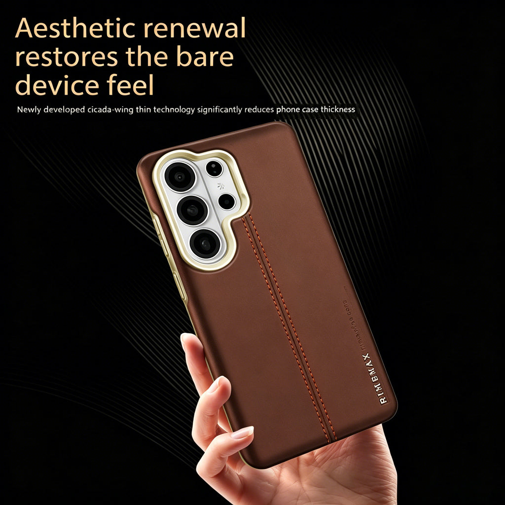 Stitched Genuine Leather Galaxy Phone Case
