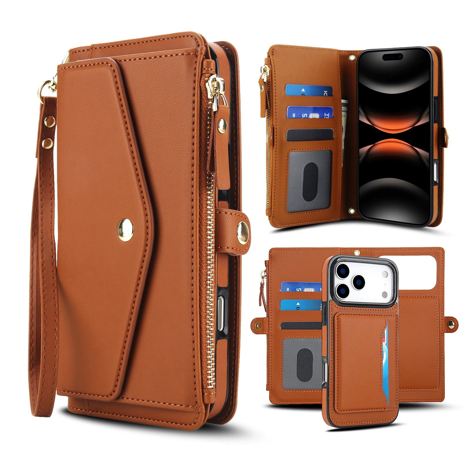 Detachable Clip-In Genuine Leather Case