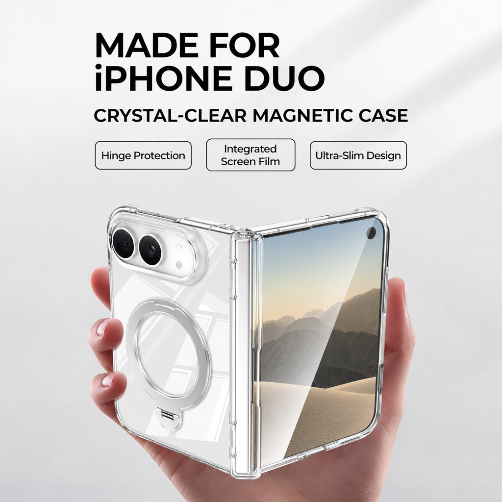 Crystal Clear Magnetic Stand Case for iPhone Duo