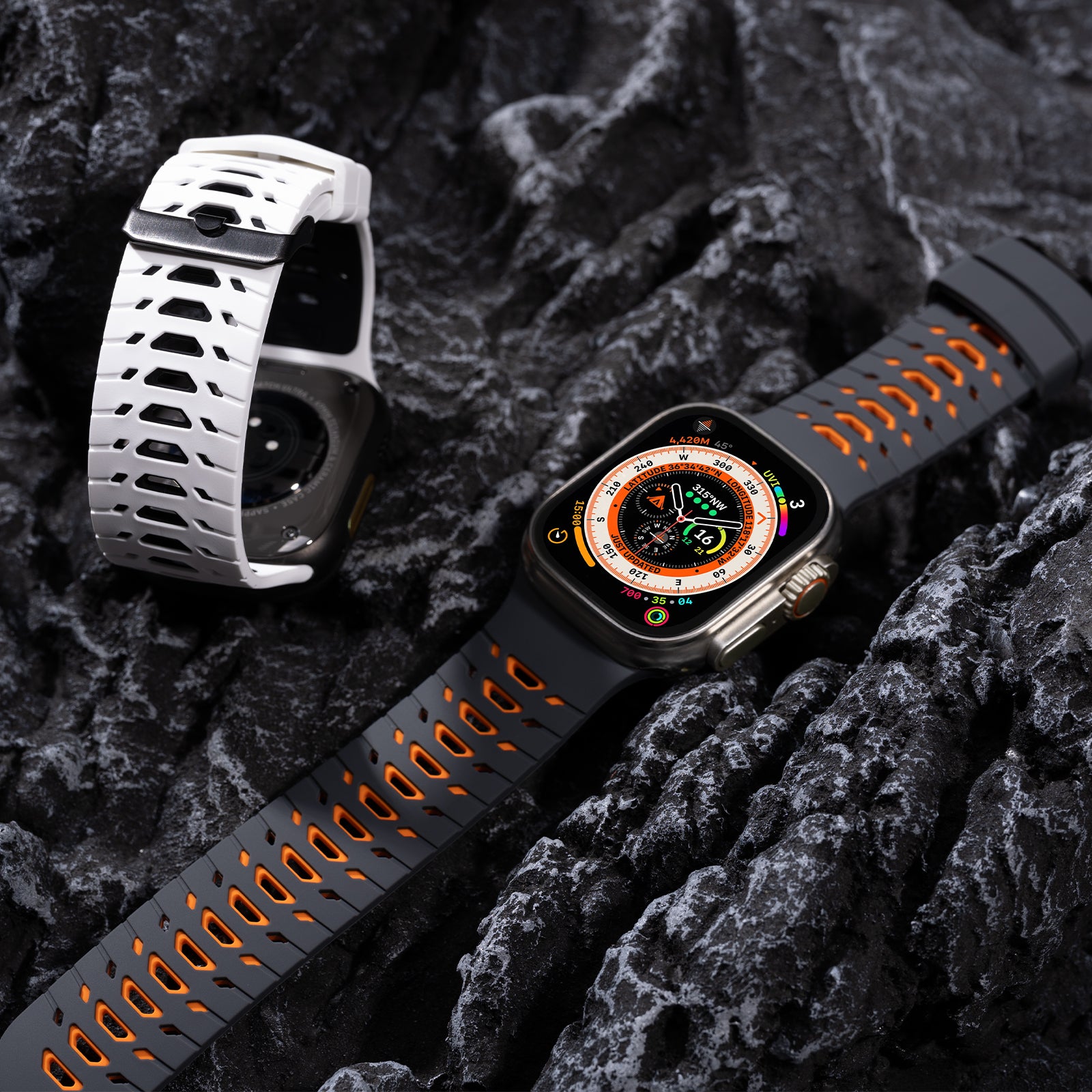 Trapezoid Sport Breathable Silicone Band For Apple Watch