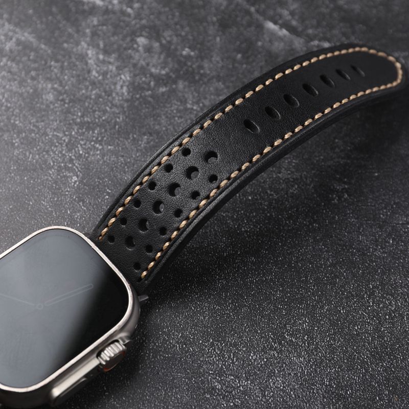 Handmade Cowhide Leather Vintage Watchband For Apple Watch