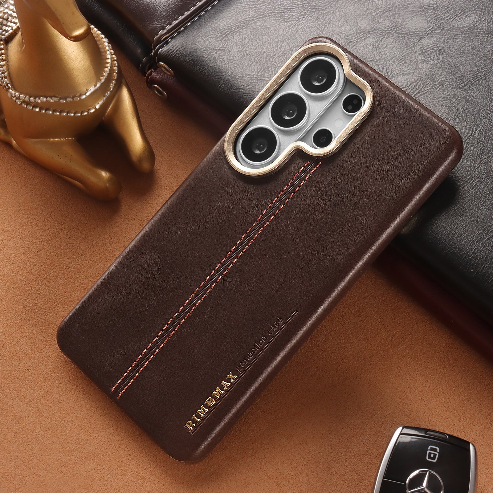 Stitched Genuine Leather Galaxy Phone Case
