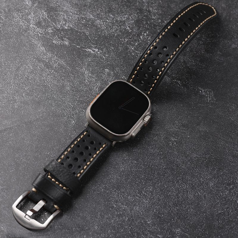 Handmade Cowhide Leather Vintage Watchband For Apple Watch