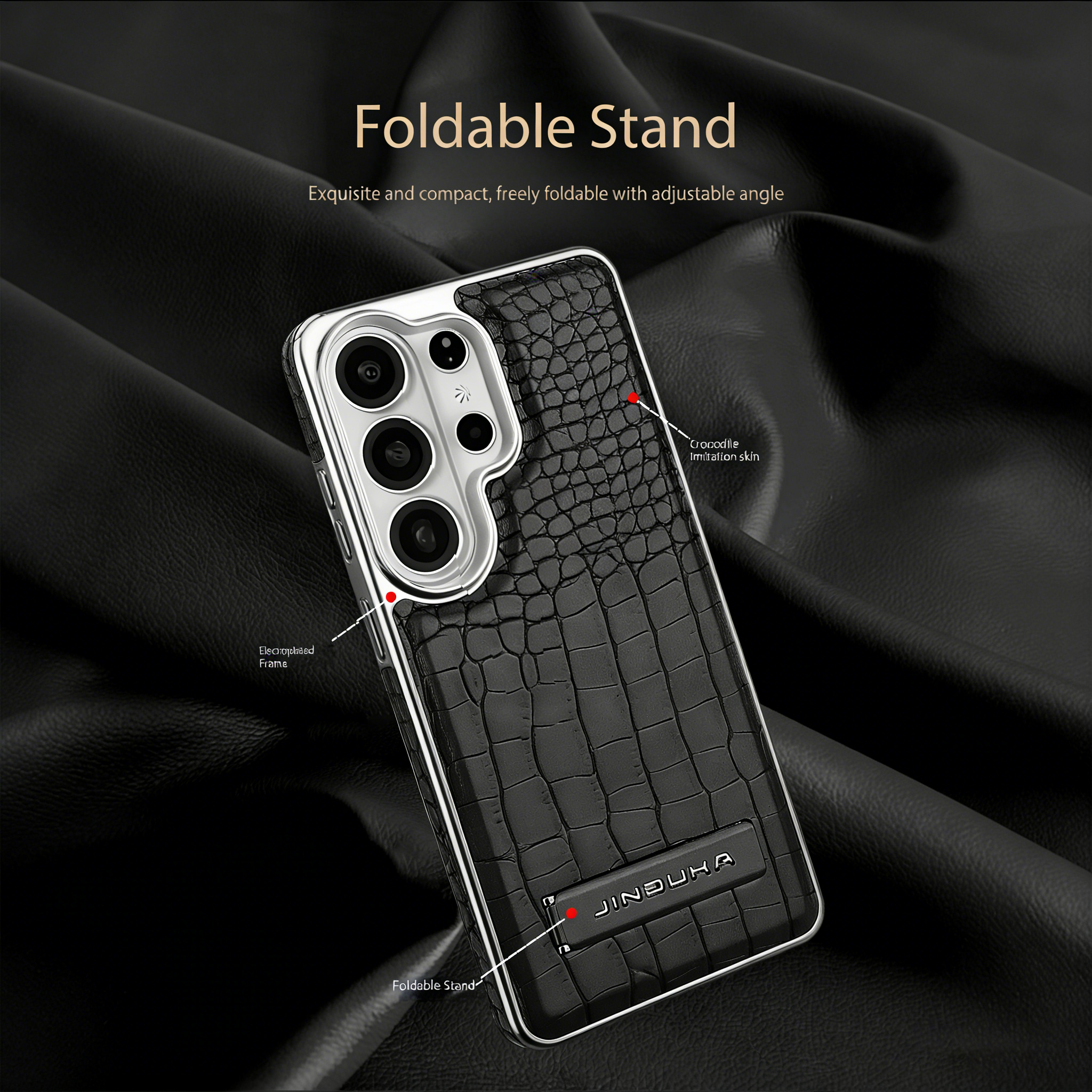 Magnetic Crocodile Pattern Galaxy Phone Case