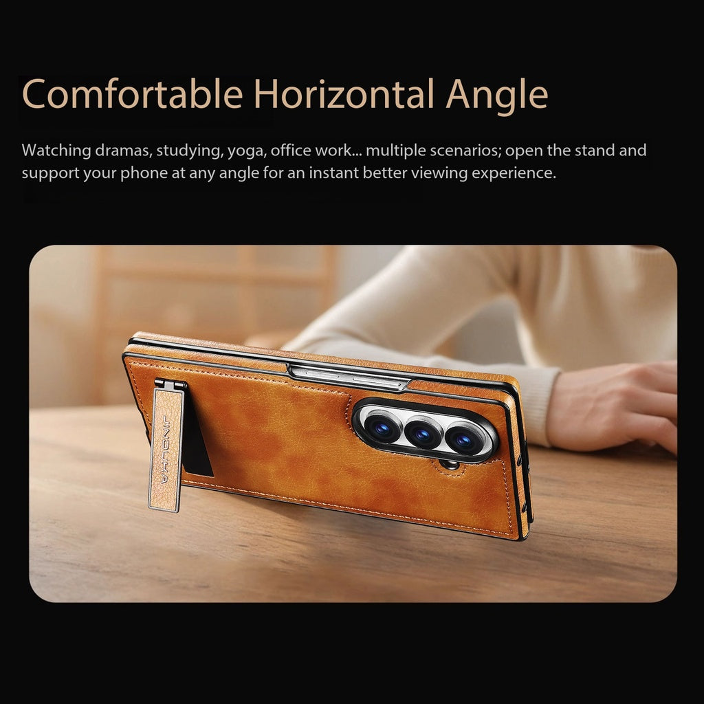 Litchi Texture Genuine Leather Magnetic Galaxy Z Fold Case