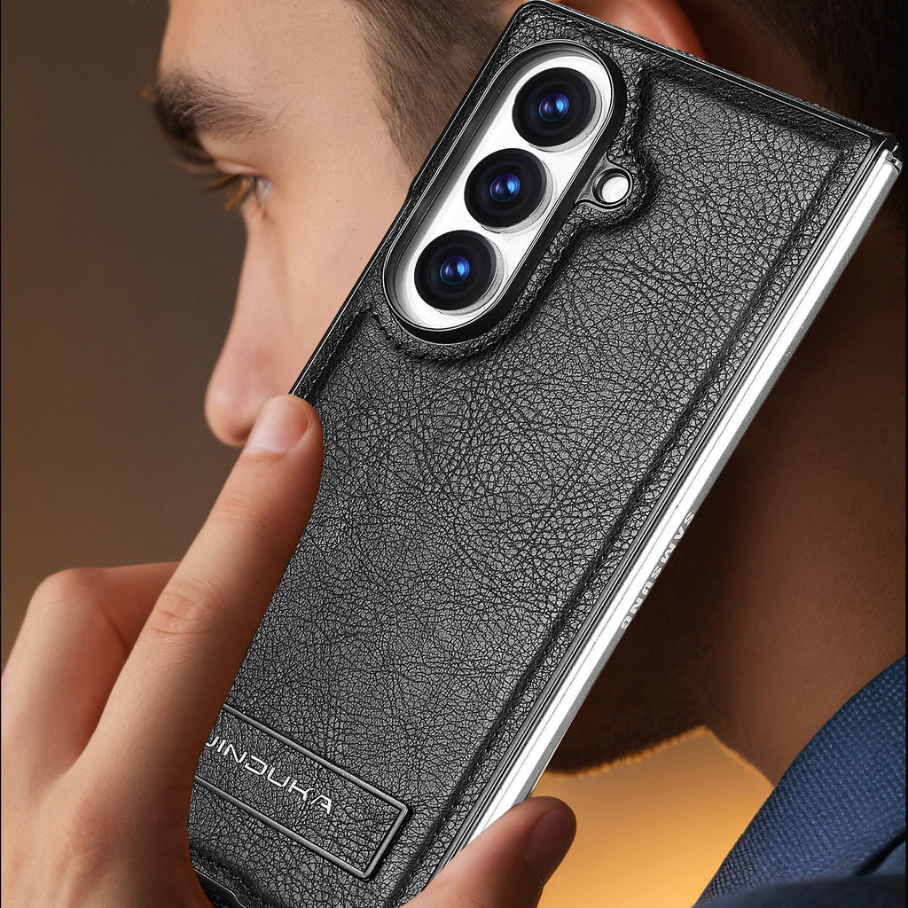 Litchi Texture Genuine Leather Magnetic Galaxy Z Fold Case