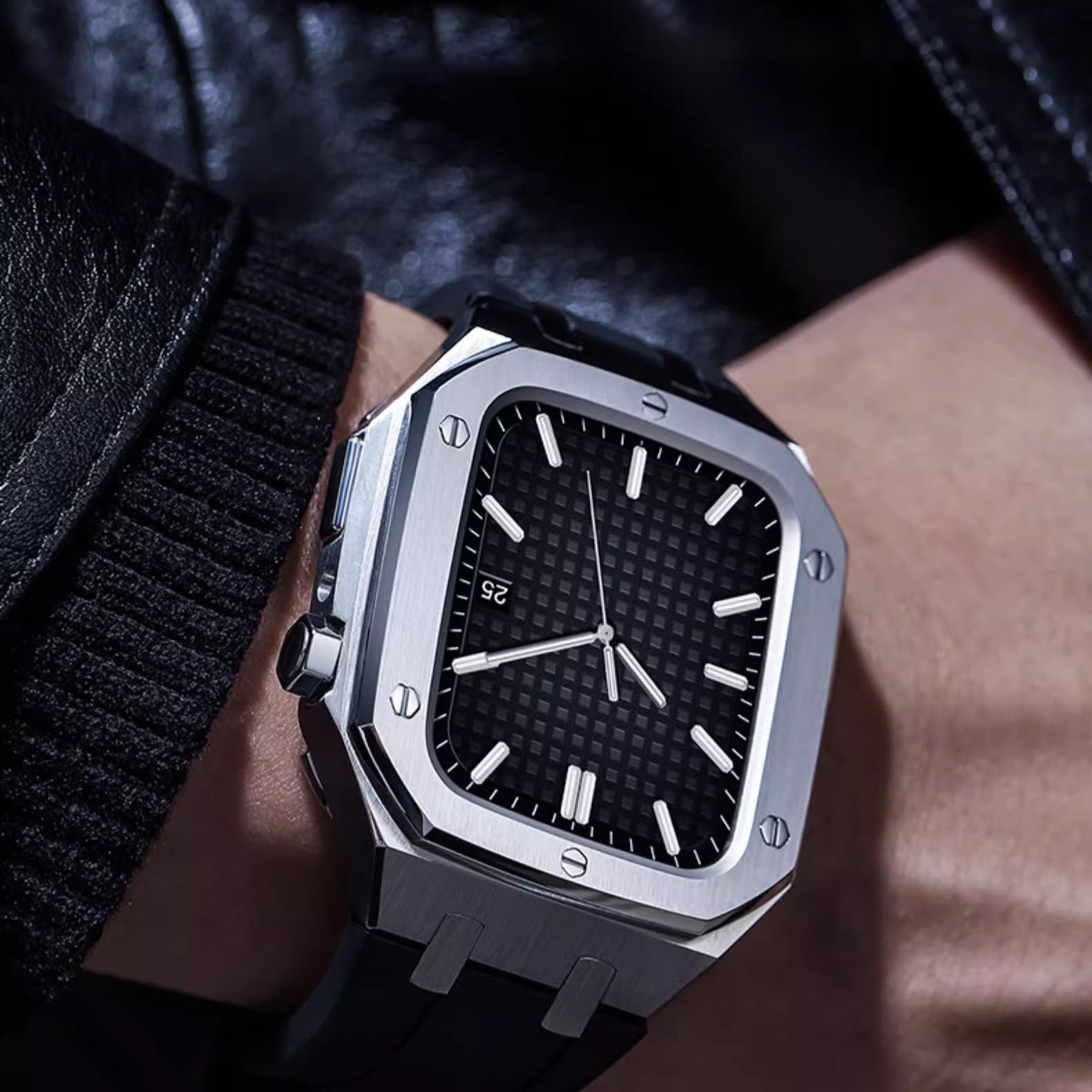 AP6006 Series - Silicone Band Steel Armor Apple Watch Case