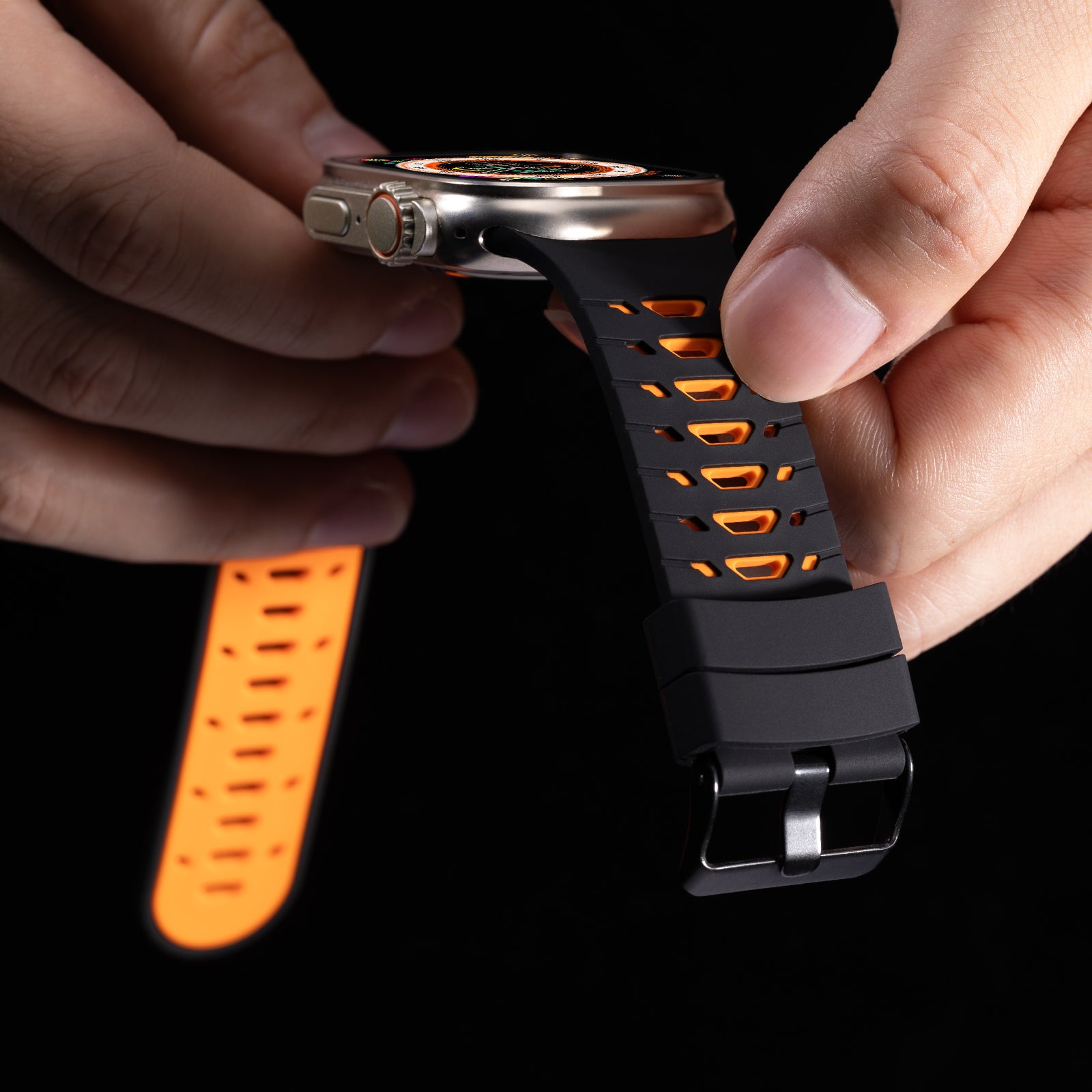 Trapezoid Sport Breathable Silicone Band For Apple Watch