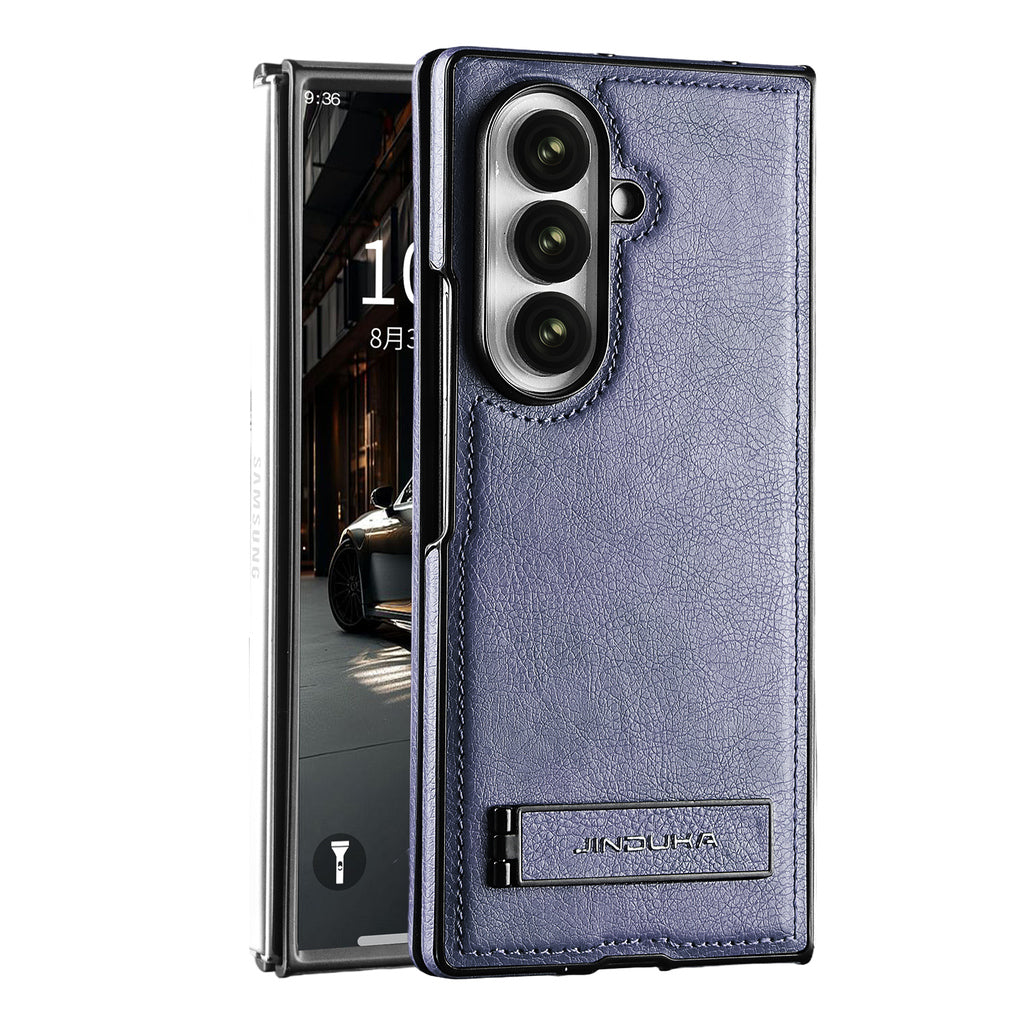 Litchi Texture Genuine Leather Magnetic Galaxy Z Fold Case