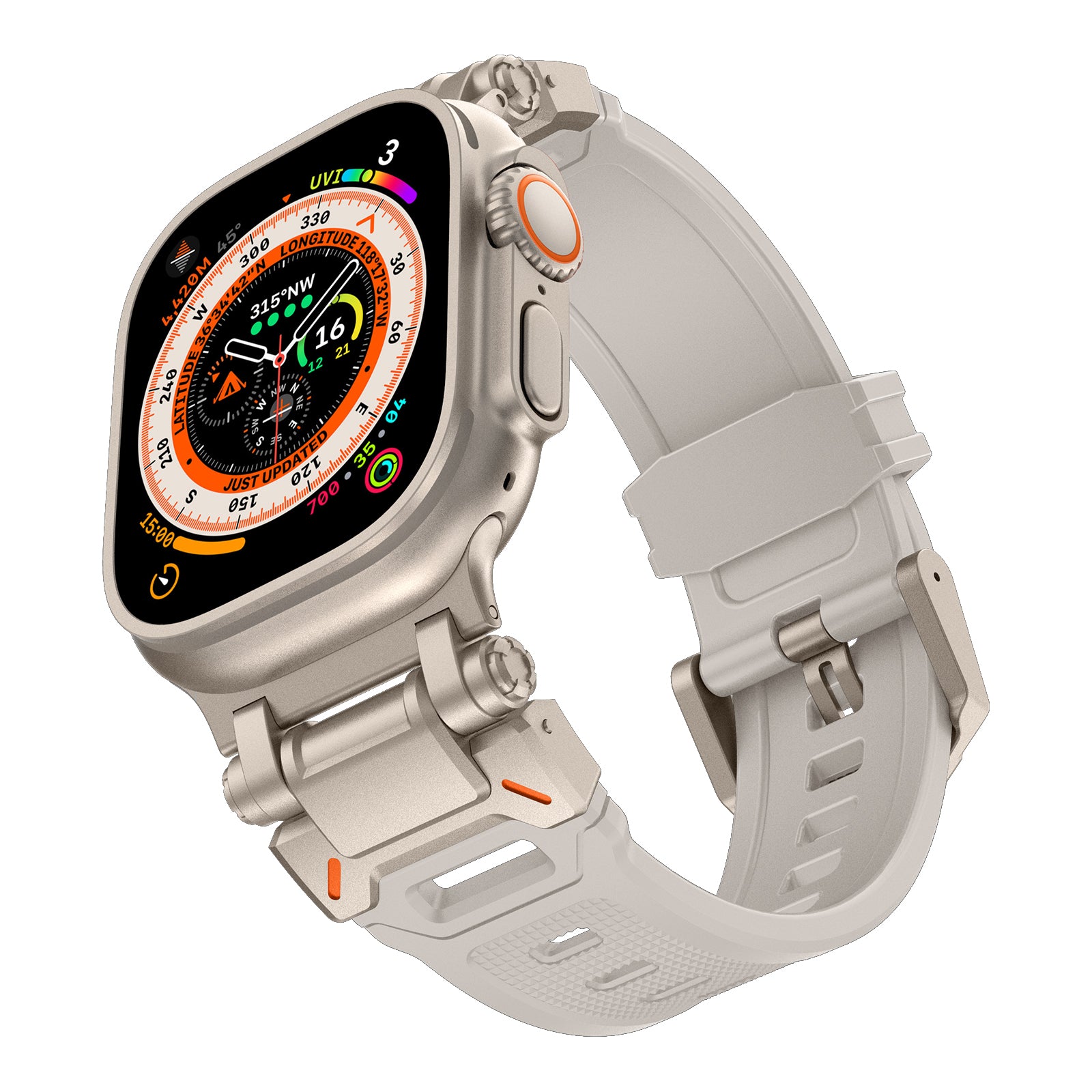 Explorer Rubber Band With Titanium Adapter For Apple Watch