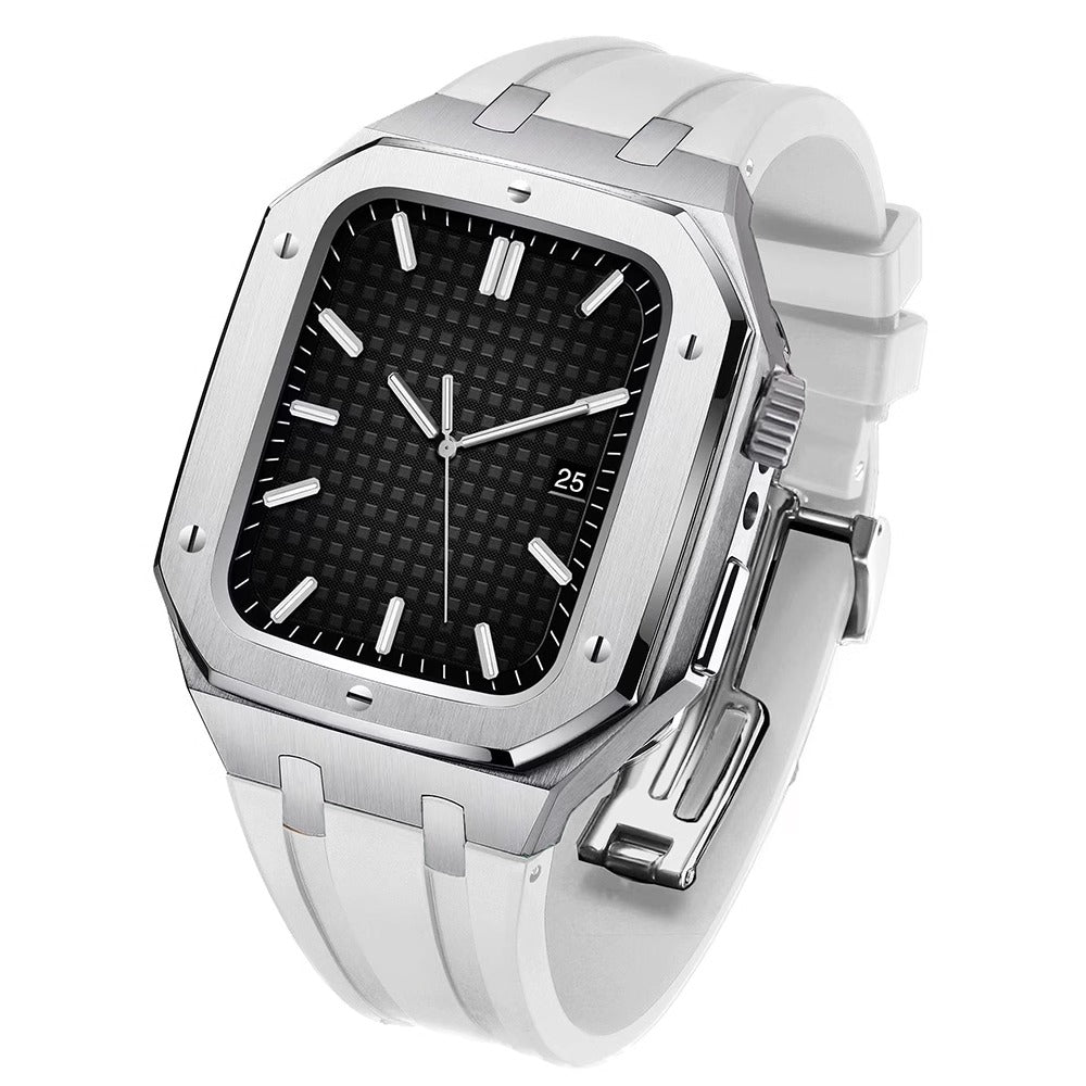 AP6006 Series - Silicone Band Steel Armor Apple Watch Case