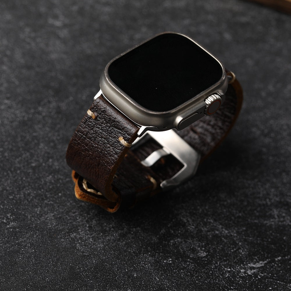Handmade Vintage Leather Strap For Apple Watch