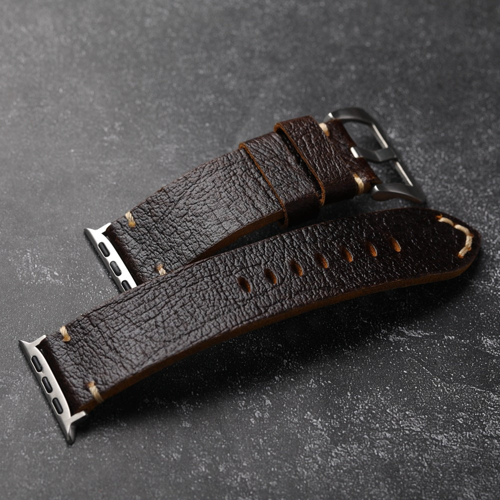 Handmade Vintage Leather Strap For Apple Watch
