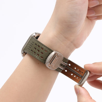 Breathable Leathe Magnetic Band For Apple Watch