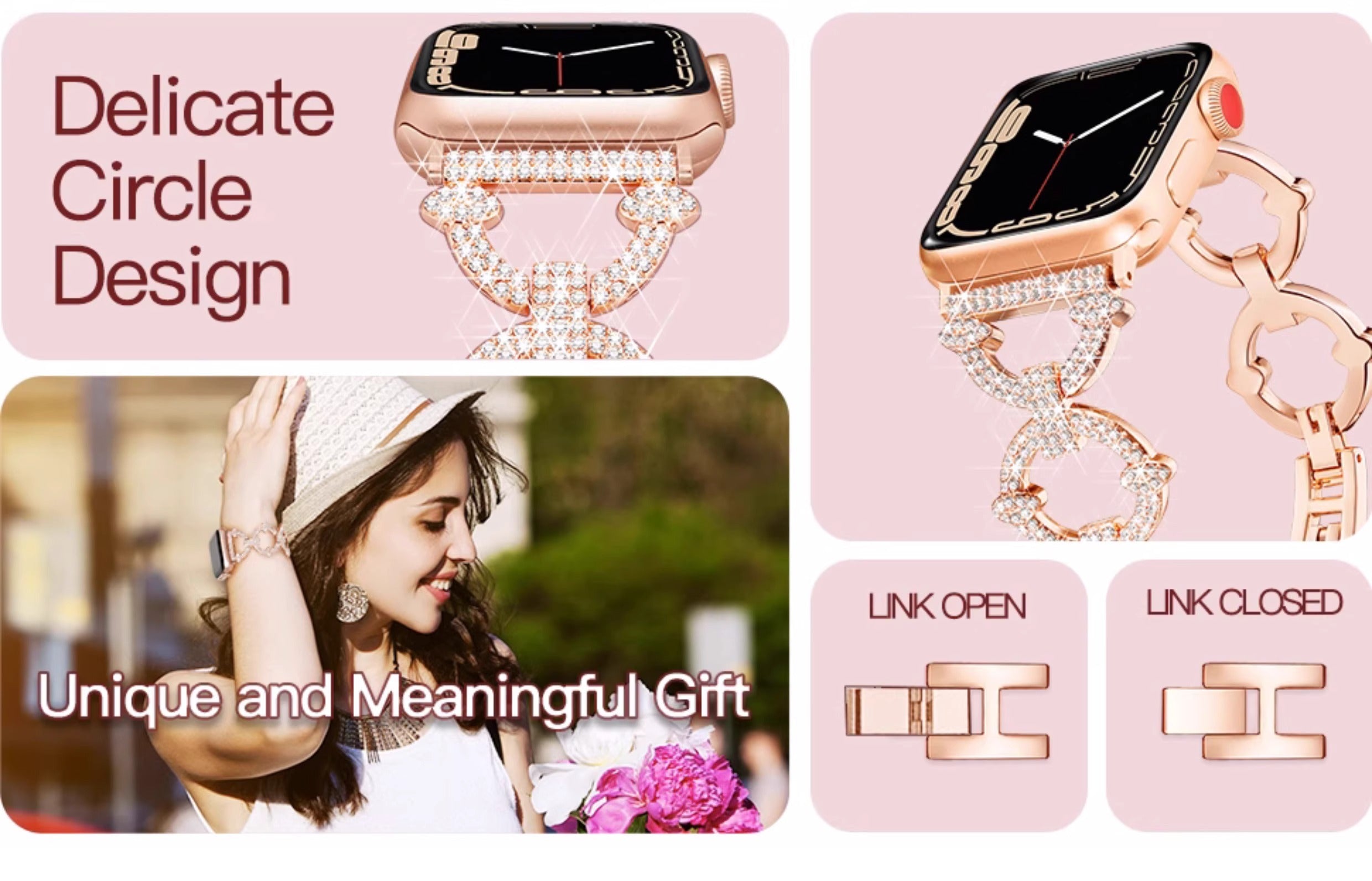 Bling Diamond Link Bracelet For Apple Watch