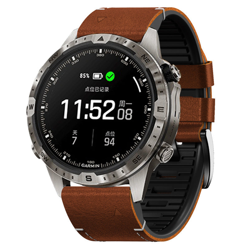 Garmin Quick Fit Rubber With Leather Band