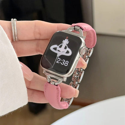 Leather Ring Buckle Band For Apple Watch