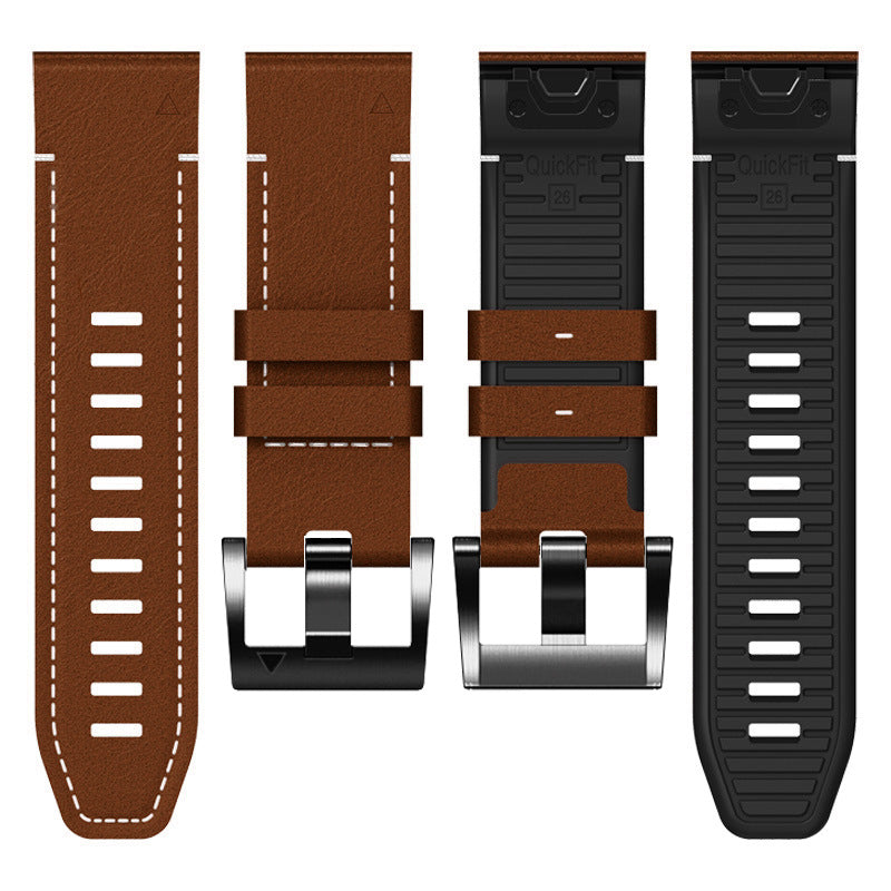 Rubber With Leather Band For Garmin
