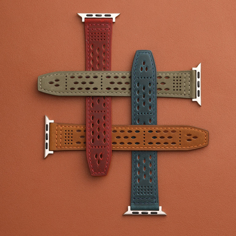 Breathable Leathe Magnetic Band For Apple Watch