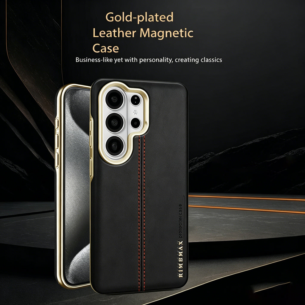 Stitched Genuine Leather Galaxy Phone Case