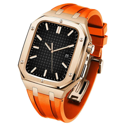 AP6006 Series - Silicone Band Steel Armor Apple Watch Case