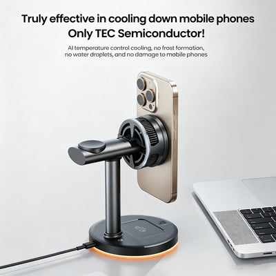 3-in-1 Magnetic Wireless Charger with Advanced TEC Cooling