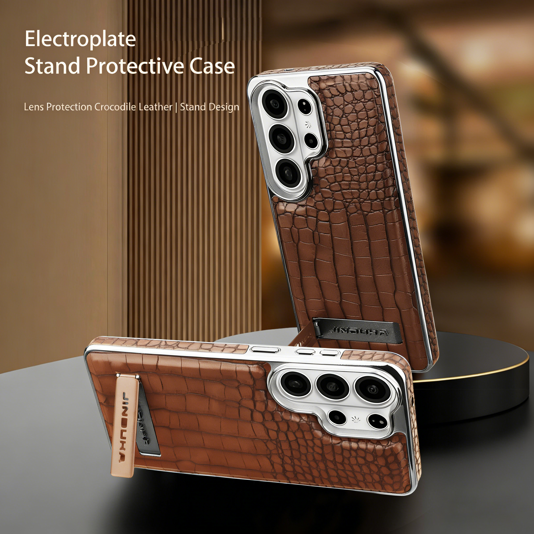 Magnetic Crocodile Pattern Galaxy Phone Case