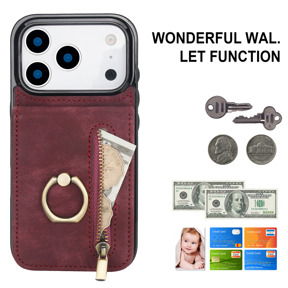 Slim Leather iPhone Wallet Case