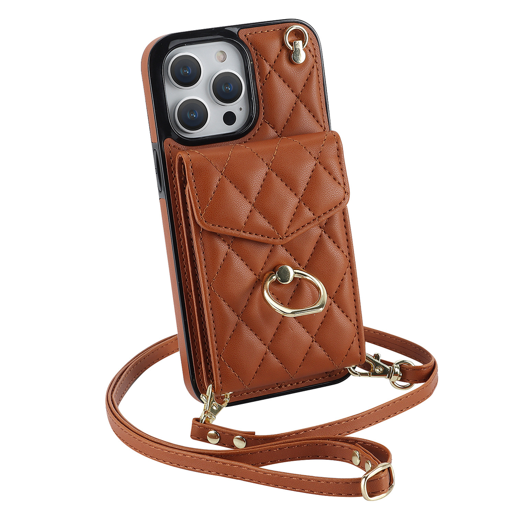 Quilted Genuine Leather Kickstand Case