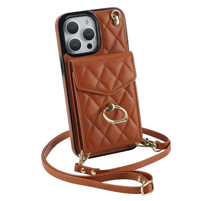 Quilted Genuine Leather Kickstand Case