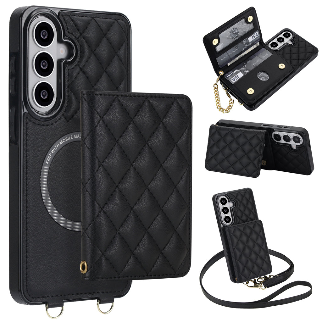 Detachable Quilted Crossbody Galaxy Wallet Case