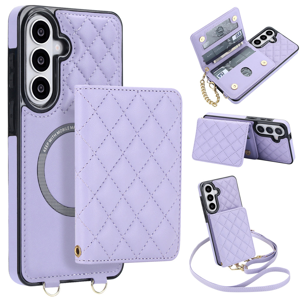 Detachable Quilted Crossbody Galaxy Wallet Case