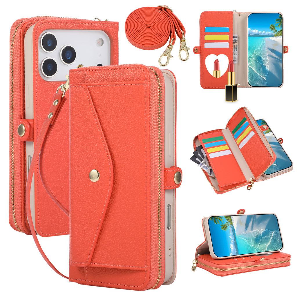 5-in-1 Genuine Leather Crossbody Case