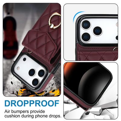 Quilted Genuine Leather Kickstand Case