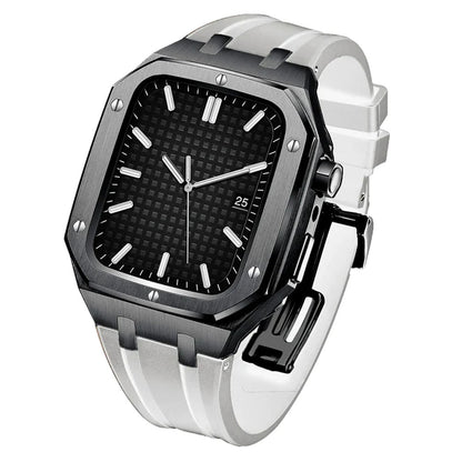 AP6006 Series - Silicone Band Steel Armor Apple Watch Case