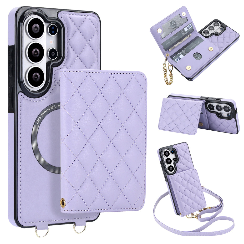 Detachable Quilted Crossbody Galaxy Wallet Case