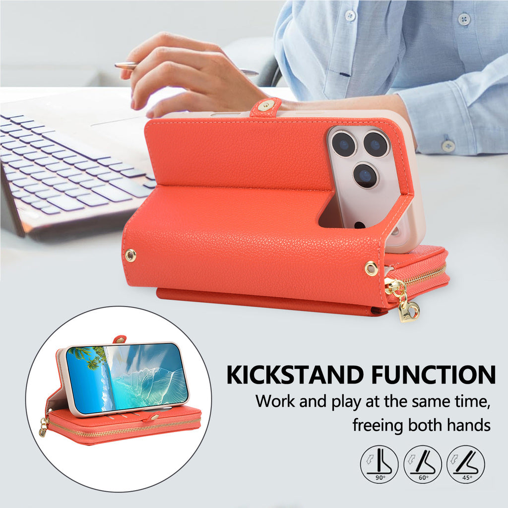 5-in-1 Genuine Leather Crossbody Case