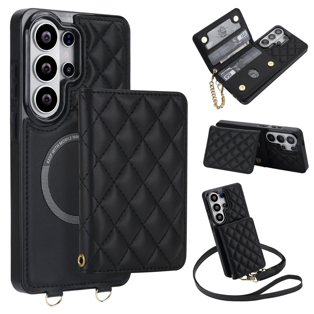 Detachable Quilted Crossbody Galaxy Wallet Case