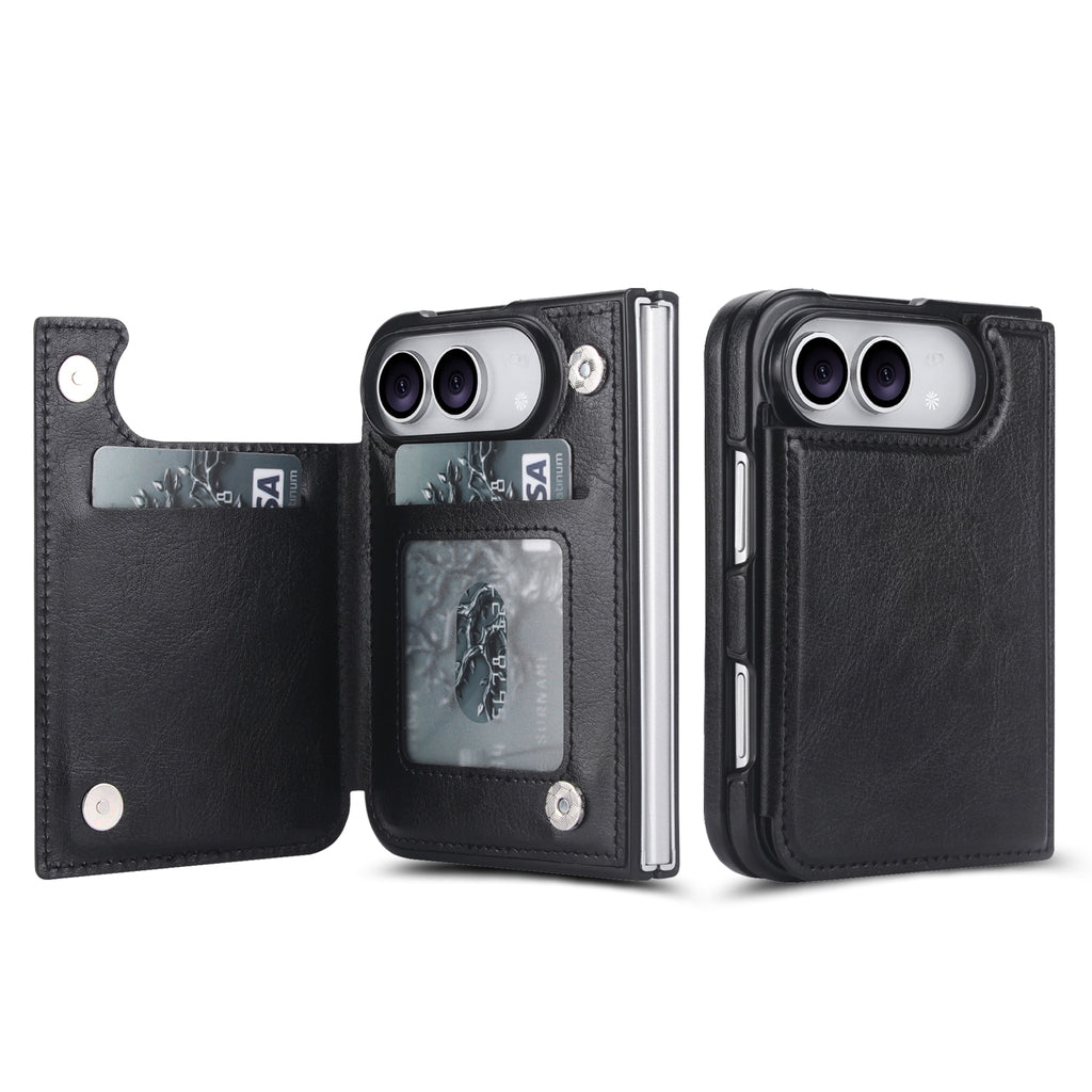 Signature Genuine Leather Wallet Case for iPhone Duo