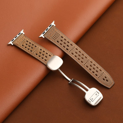 Breathable Leathe Magnetic Band For Apple Watch