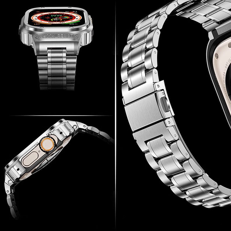 Stainless Steel Band With Case For Apple Watch