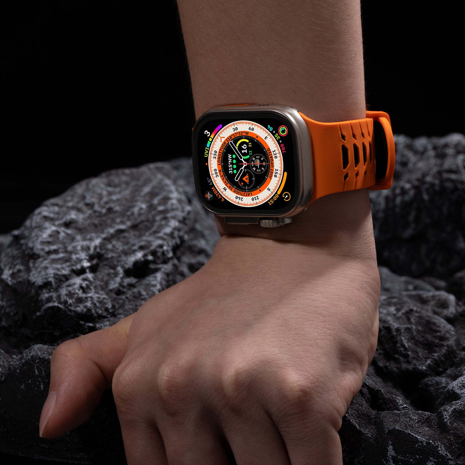 Trapezoid Sport Breathable Silicone Band For Apple Watch