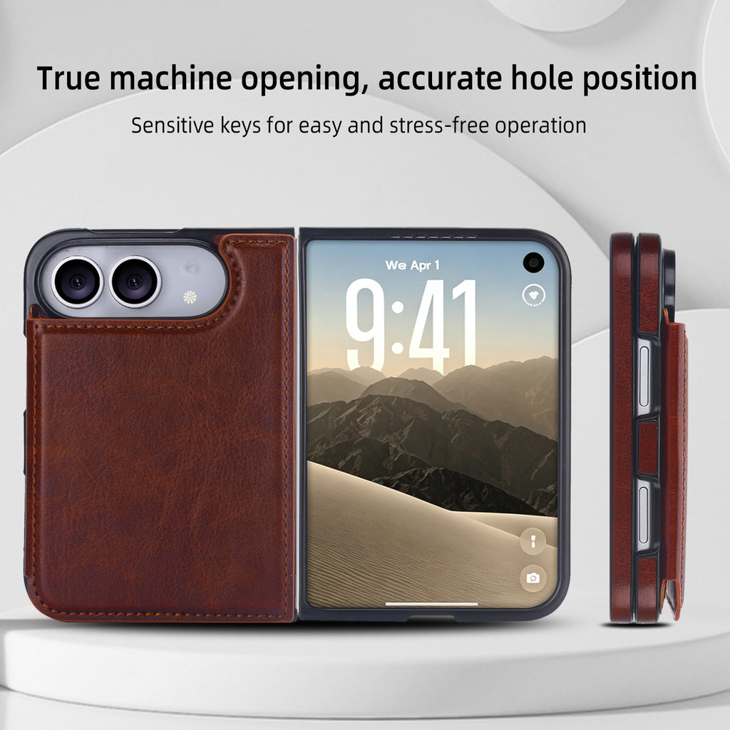 Signature Genuine Leather Wallet Case for iPhone Duo