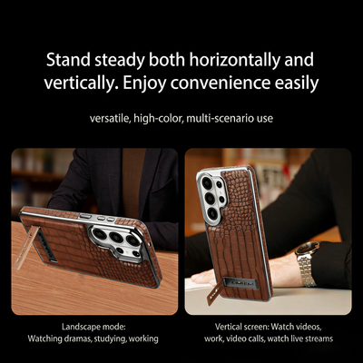 Magnetic Crocodile Pattern Galaxy Phone Case