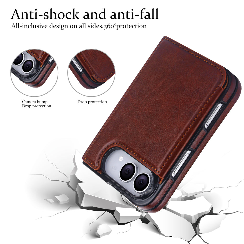 Signature Genuine Leather Wallet Case for iPhone Duo