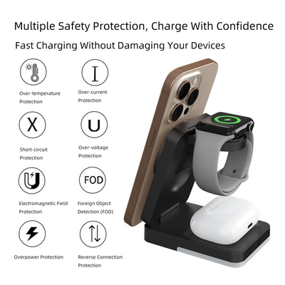 PocketCharge Foldable 3-in-1 Charging Station